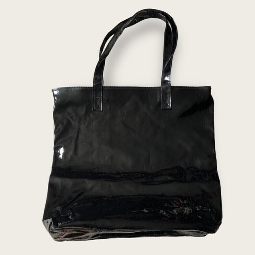 Vintage Bloomies Patent Thick Vinyl Shopping Bag Bloomingdale’s Shopper Tote - Picture 7 of 11